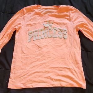 Kids Peach 'Princess' Long Sleeve Tee